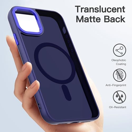 Coque iPhone 11 Pro Max bleu anti-traces de doigts et chargement Magsafe