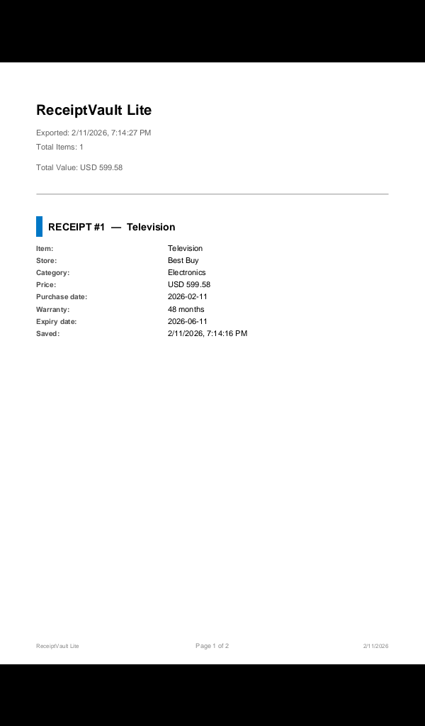 Receipt Vault Lite - Offline Receipt & Warranty Tracker - App on Amazon ...