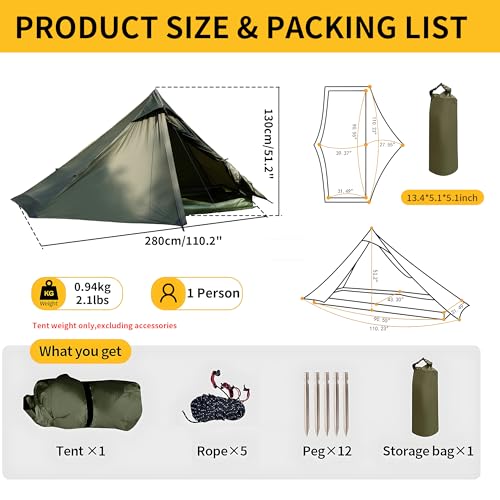 Carpa de camping ultraligera TENPLAY 2.0 para 1 persona miniatura 2