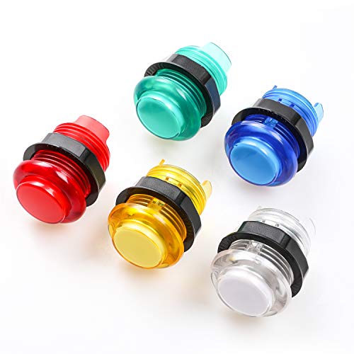 Hikig 2 Player LED Arcade Games DIY Parts Kit 2X USB Encoders + 2X Arcade Joysticks + 20x LED Arcade Buttons for Raspberry Pi and Windows - Thumbnail 2