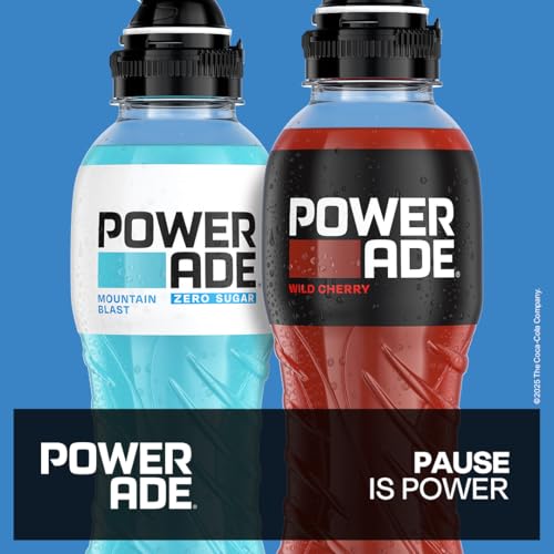 Powerade Sports Wild Cherry, kalorienarmes Sportgetränk mit Kirsch-Geschmack, mit Elektrolyten, Sport Drink in stylischen Einweg Flaschen (12 x 500 ml) (Verpackung kann variieren) 2