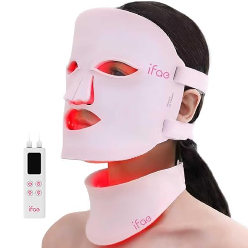 Red Light Therapy Mask for Face and Neck, 7 Colors with NIR Led F...