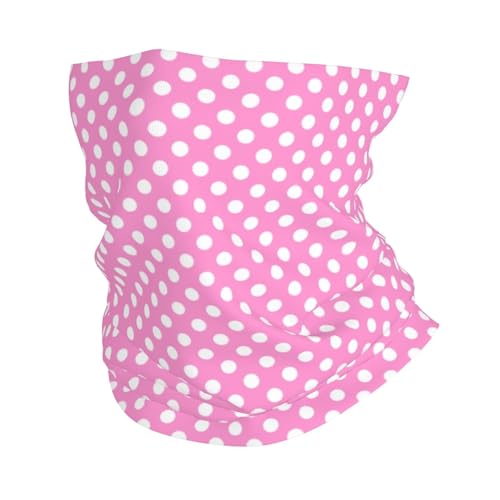Neck Gaiters for Men Women - Vintage Polka Dots Pink Print Head Scarf Balaclava Face Neck Scarf Mask Cover Bandana