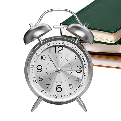 Reloj de Escritorio Analógico | Reloj Mecánico Analógico Clásico para Dormir Profundo, Cuerpo de Metal Recargable con Reloj Doble para Niñas Adolescentes Niños