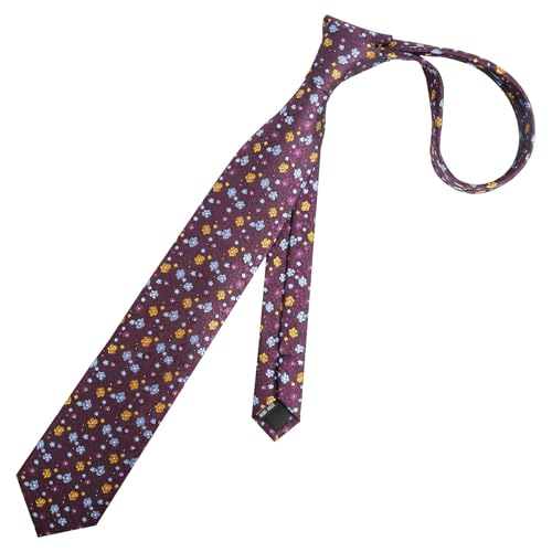 Image of Alizeal Mens 3.15inches Exquisite Floral Tie with Small Flower Printed Pocket Square