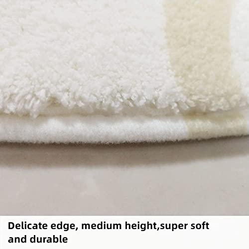 USTIDE Soft Round Rainbow Rug, Washable & Foldable 4ft Children's Decor Non Slip Kids Living Room Rug, Rainbow&cloud, 120 x 120 cm - Image 4