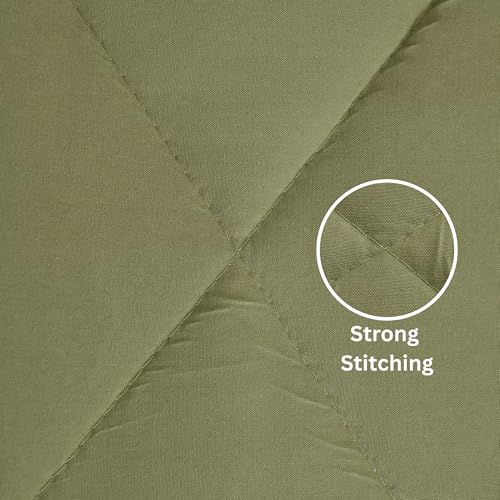 Image of Galaxy Home Decor Premium Microfibre Reversible Comforter | Ultra-Soft, Lightweight & All-Season Warm Quilt | Cozy AC Blanket for Double Bed 90 inch x 100 inch | 220 GSM, Olive Green & Sage Green