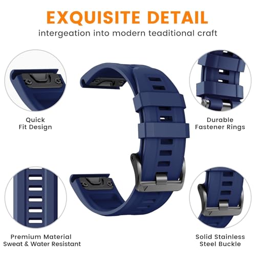 Correa de silicona 22mm para Fenix 8 y 7 pulsera Quickfit 3
