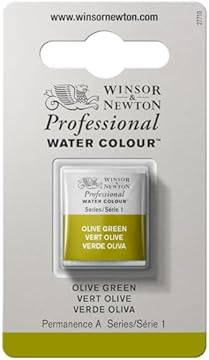 Winsor & Newton Half Pan Professional Water Colour, Olive Green
