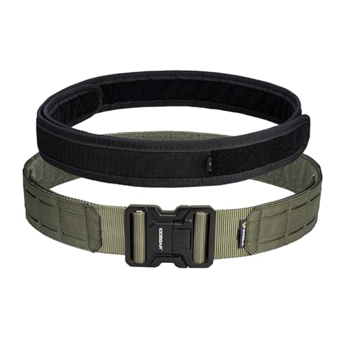 Image of IDOGEAR 2 Inch Belt MOLLE for Men with 1.75 inch Inner Belt Nylon Duty Quick Release Metal Buckle Belts Hook-and-Loop Laser-cut