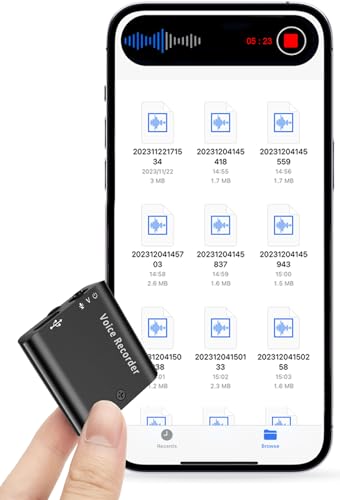Hfuear (32GB) - Mini Voice Recorder, Ultra Small 16GB Magnetic Voice Activated Recorder with Long Hours Recording Capacity, Digital Recorder Portable Recording Device for Lecture Interview Meeting ...