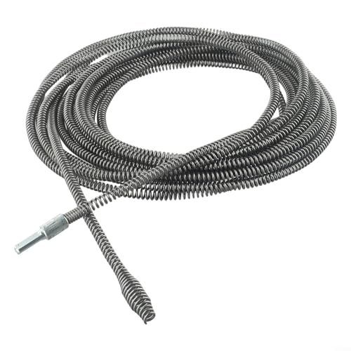 Cable de barrena de drenaje, removedor de obstrucciones de serpiente de drenaje con conector de taladro, limpiador de tuberías de fontanería para cocina, baño y fregadero de ducha (10 metros)