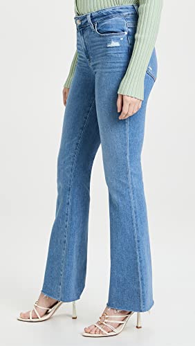 PAIGE Women's High Rise Laurel Caynon Flare Leg in Folk Distressed4