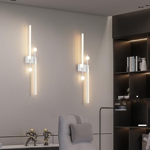 Aplique de pared largo LED de 80cm moderno en blanco con luz cálida interior 7
