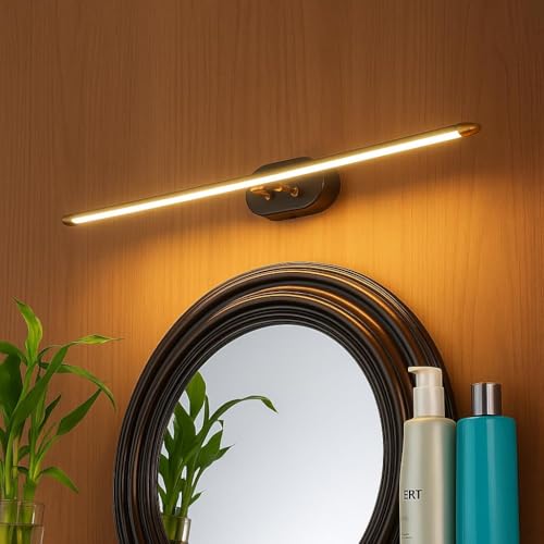 Image of 12W LED Mirror Light for Bathroom | Modern Picture Light for Dressing Table & Vanity Mirror | Wall Mounted LED Wall Lamp for Wash Basin, Makeup Mirror, Bedroom & Bathroom | Black Finish