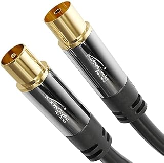 CableDirect  4K aerial cable, coaxial cable, TV cable, coax, antenna  television cable with break-proof metal plugs, digital & analogue TV  5m (male to female connectors for DVB-C, DVB-T, DVB-S)