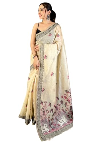 SGF11 Women's Cotton Linen Soft Silk Saree With Unstitched Blouse Piece product image 7