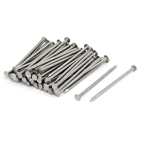 Aexit 2.5 Inch fastener Length 316 Stainless Steel Cement Wood Sliding Nail Silver Tone 60pcs Model:60as44qo207