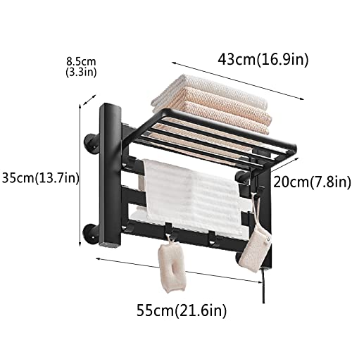 Generic Shelving, Towel Warmers For Bathroom Wall Mounted, Lightweight Plug-In Design Timer Polished Towel Heater Rail Energy Saving For Drying Spa 220V,Silver,10Bars (Black 4 Bars)/Silver/4 Bars #TOP1