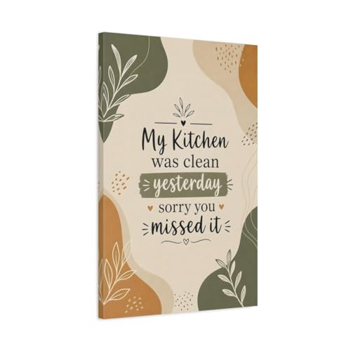 Toile cuisine humour tableau mural vertical grand format 50x75 cm cadre bois