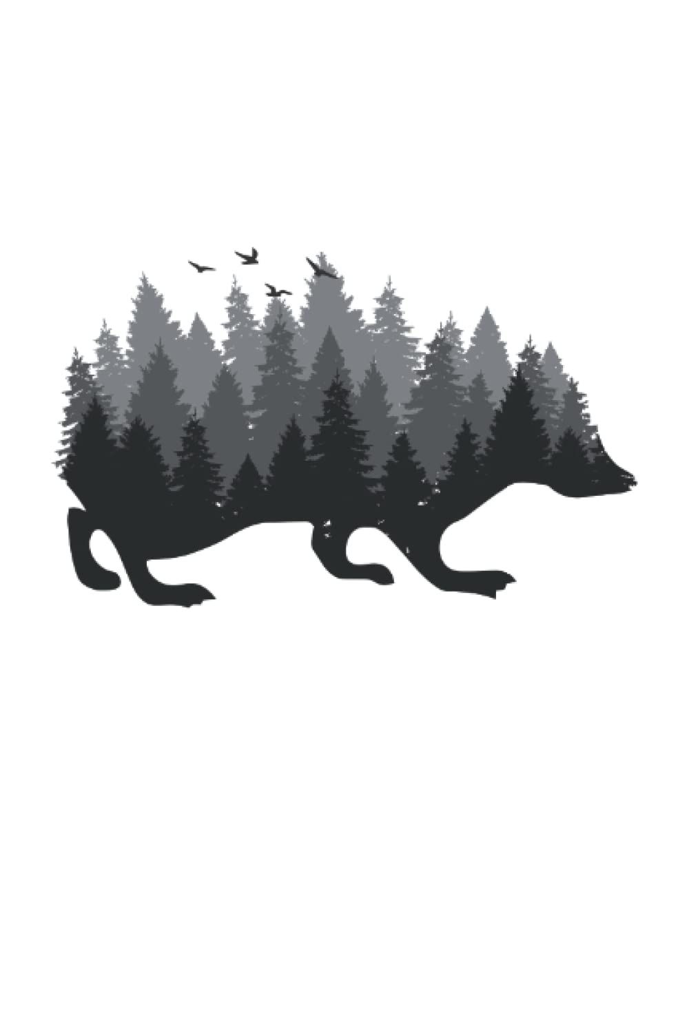 Hérisson: forêt automne arbres à motif hérisson |Cahier DIN A5 6x9 pouces |cahier de journal de planificateur |120 pages |Livre de graisse pointillé
