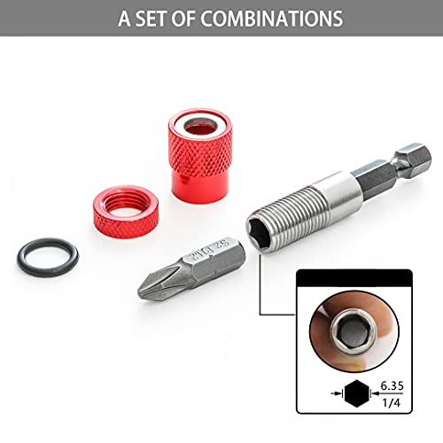 Saipe GTIN 2Pcs Adjustable Screw Depth Screwdriver Bit Holder Magnetic Steel Screwdriver Drywall Bit 1/4 Inch Hex Shank thumb #6