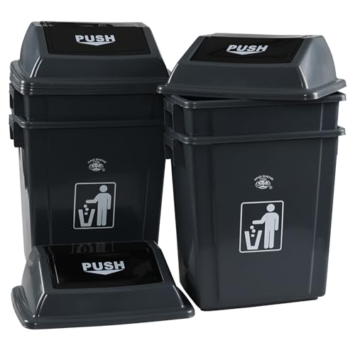 Set de 4 canecas de basura de 6 galones con tapa basculante