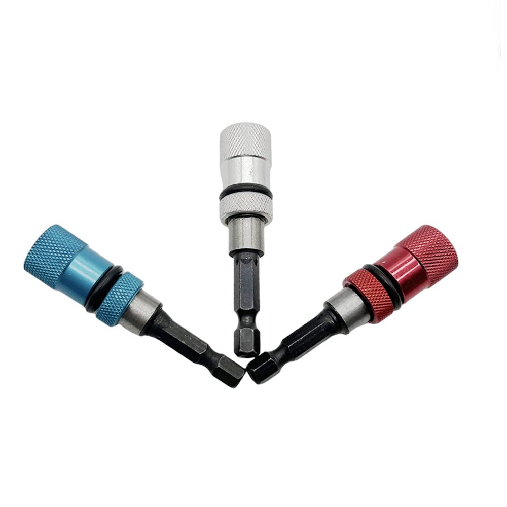 Uniwersalne przedłużenie do wiertł, Magnetyczny uchwyt na bity 1/4 cala Wkrętak 6,35 mm Z chwytem sześciokątnym Zdejmowane przedłużenie 5 szt(Red)