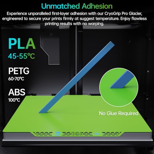 Image of BIQU CryoGrip Pro Glacier Green Compatible with Bambu-Lab P1S /P1P /P2S /X2D /X1C /X1E /A1 3D Printers 257x257MM Panda Build Plate Double Sided Upgrade Removable Surface Platform
