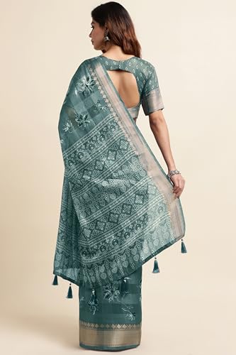 Image of MIRCHI FASHION Women Saree Cotton Blend Kalamkari Printed | Comfortable Office and Regular Daily Use Sari with Unstitched Blouse Piece