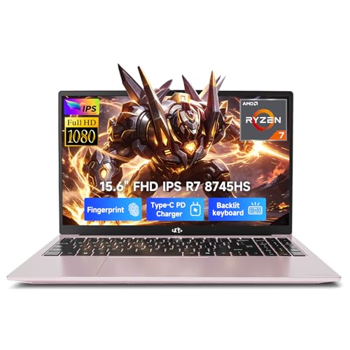 Image of NIMO 15.6 inch IPS FHD Light Gaming Laptop, AMD Ryzen 7 8745HS 32GB DDR5 RAM 1TB SSD (8C /16T, up to 4.9 GHz Beat R9 7940HS) Radeon 780M GPU 100W Type-C 2Y Warranty Fingerprint for Gamers & Students
