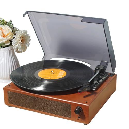 Giradischi in vinile, vintage Bluetooth, giradischi con uscita AUX/RCA e jack per cuffie, supporto 33/45/78 giri/min e dischi di dimensioni 7"/10"/12", per decorazione interna, regalo