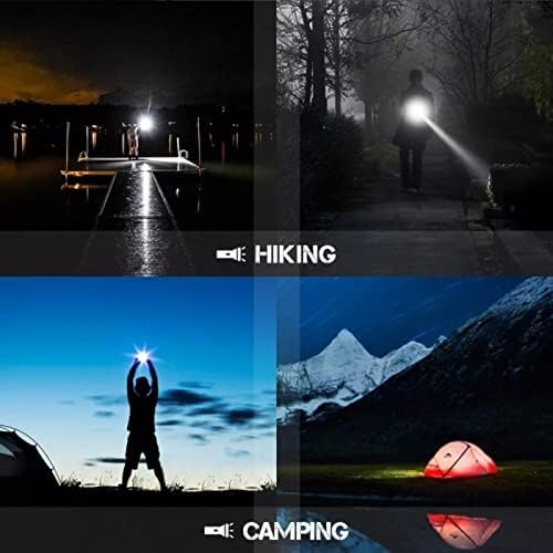 Rechargeable XHP50 LED Torch, Super Bright 10000 Lumen Tactical Flashlight,Battery Powered,Adjustable Focus, Waterproof LED Torches with 3 Modes for Camping,Running,Gifts for Men Dad Kids