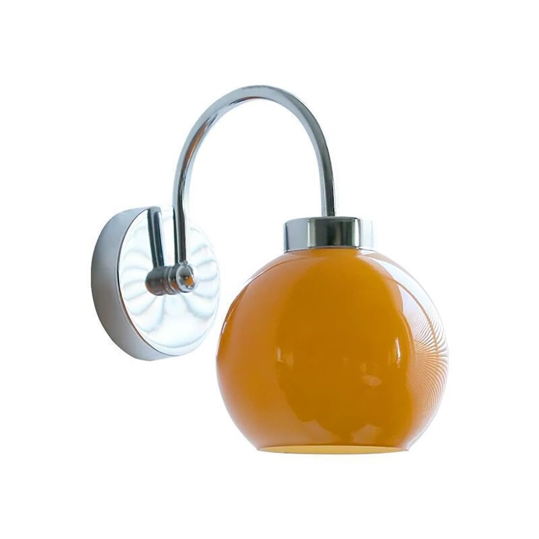 TCHAUSGZUS Modern Mid-Century Wall Sconces Orange Glass Wall Light Globe Vanity Light Fixture Industrial Vintage Sconce Wall Lighting for Bedroom Dining Room Kitchen Hallway