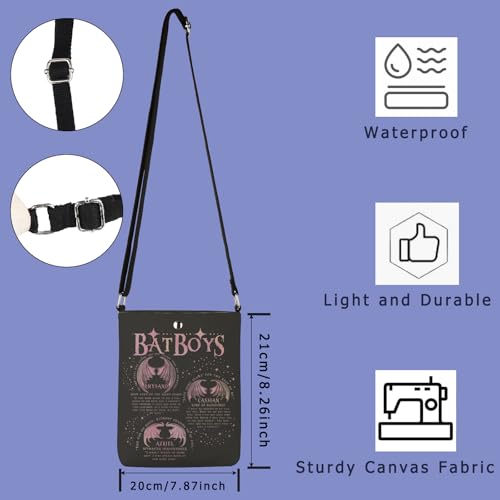 TIIMG Fantasy Novel Reader Gift Batboys Novel Reader Gift Bat Boy Book Club Crossbody Bag2