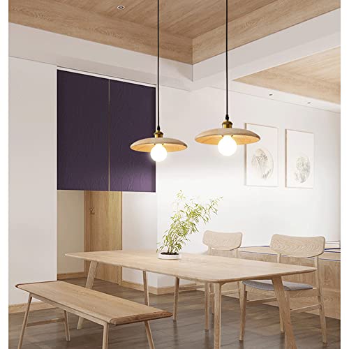 Lámpara de madera E27 con altura ajustable y estilo granja para techos altos 3