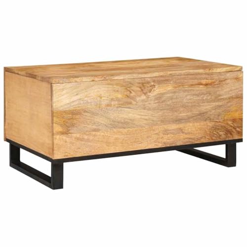 Table basse bois de mangue massif pour optimiser le rangement du salon - 6