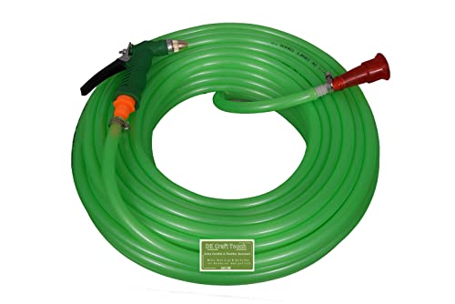 Image of 5 MTR Length Garden and Car Wash Pvc Pipe with High Pressure Spray Gun & Accessories For Garden /Car Washing /bike wash /pet bath (Any Colour Hose & Lever Spray Gun, 5 MTR Length)