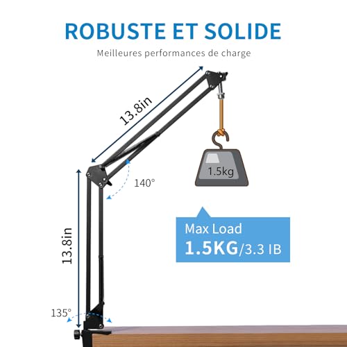 Bras de microphone adaptable compatible PM1 support bureau FEELWORLD AMS1 - 4