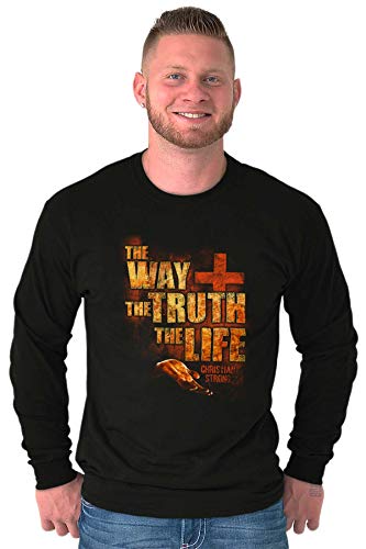 The Way Truth Life Christian Cross Long Sleeve Tshirt Men Women Black #TOP5