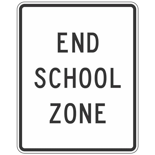 Mxitataxl End School Zone Sign Traffic Signs Warning Caution Metal Tin Sign, 12X16 in