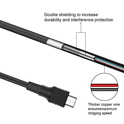 Echzove Charger Compatible With Nintendo Switch, Charging Cable Compatible With Nintendo Switch, Charger Cable Compatible With Nintendo Switch Pro Controllers - Black (4.92Ft) #TOP2