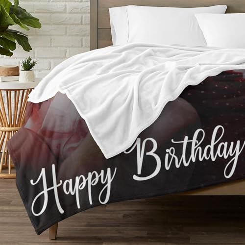 Image of inkArts Custom Blanket with Photo, Personalized Blanket, Customized Photo Blankets, Customizable Picture Blankets, Personalized Birthday Photo Gifts for Women & Men