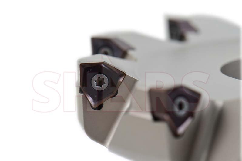 Shars 6" 90 Degree 10 Flute Indexable Face Mill + 10 PCS WNHU 442 Carbide Inserts for Alloy & Stainless Steel Cutting 404-2824W+424-2112(10) New R[