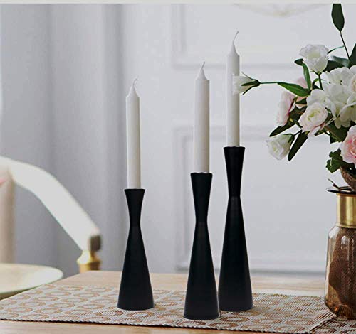 Candle Holders Set of 3 Black Metal Taper Candlestick Holders, Vintage and Modern Decorative Centerpiece Candlestick Holder for Table Mantel Wedding, Party, Housewarming Gift (Metal, S+M+L/Set) - Image 5