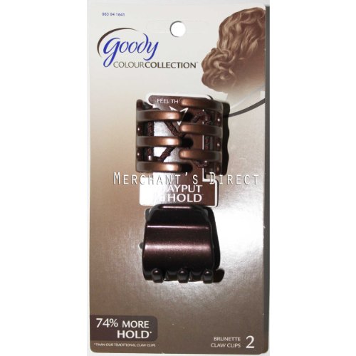 Goody Stayput Hold Colour Collection Claw Clips, Brunette Set of 2
