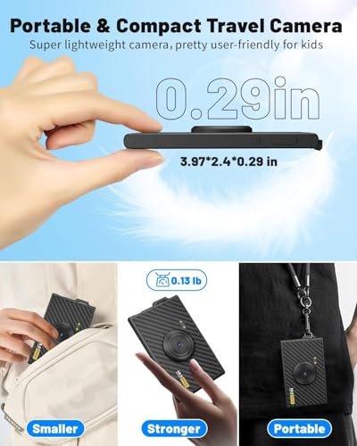 Image of Ultra Thin 48MP Digital Camera for Kids, 16X Zoom, FHD 1080P Anti-Shake, Compact & Portable Point-and-Shoot Camera for Children, Teens, and Students with 32GB SD Card