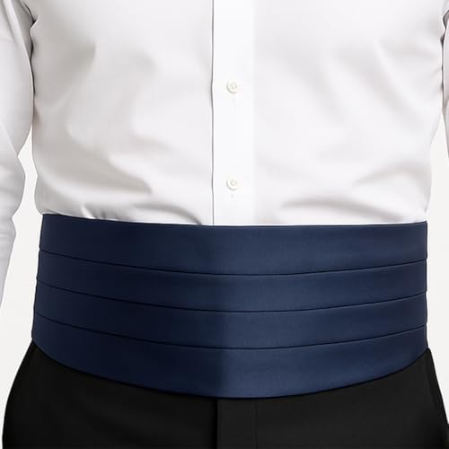 Image of TIE STUDIO Men's cummerbund, pocket square bowtie combo | micro | Superior finishing | Packaging - White Box | Size - adjustable & standard | pack of 3 |