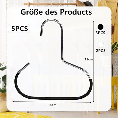 5 Stück Schalbügel, Rutschfester Gürtel Ring, Krawattenhalter, Groß Huthalter Schalhalter, Gebogener Schalbügel mit Wäsche Haken, Organizer Halter für Schals, Krawatten, Gürtel, Taschen