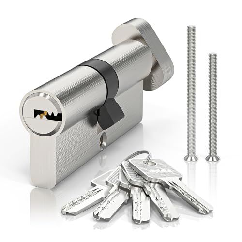 MANICAF Zylinderschloss 35T/35 Knaufzylinder mit 5 Schlüssel, Schließzylinder mit Kupfer für Haustür, Profilzylinder 70 mm Euro-Zylinder-Schloss, Türschloss Anti Picking, Anti Bohr, Anti Bumping